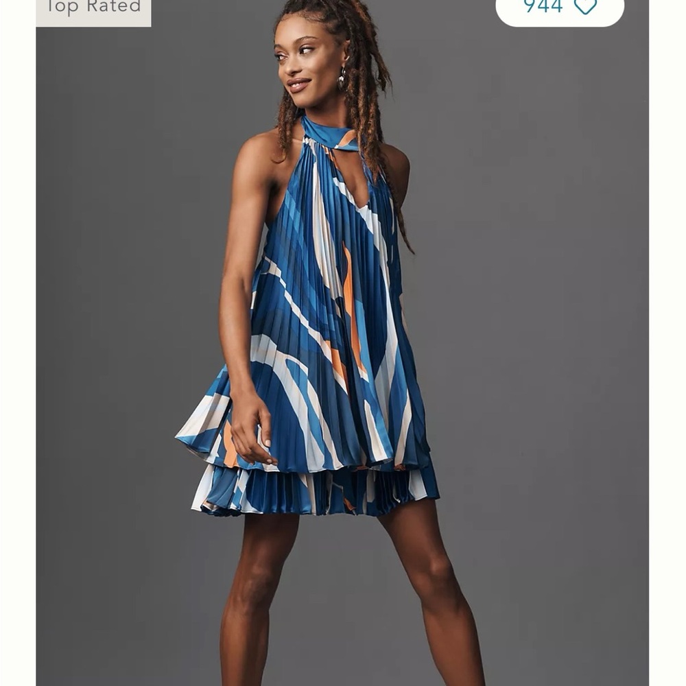 Anthropologie Halter Pleated Romper.
